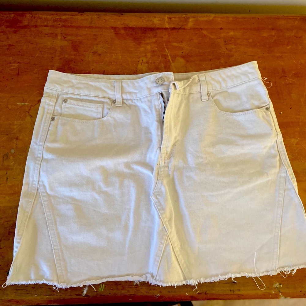 White jean skirt